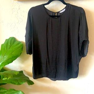 Never worn- slub fit black polyester top
